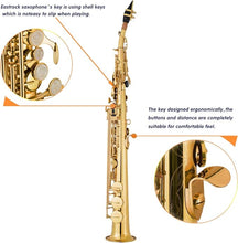 Load image into Gallery viewer, EASTROCK Bb Soprano Saxophone Straight Gold Laquer Sax Instruments