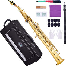 Load image into Gallery viewer, EASTROCK Bb Soprano Saxophone Straight Gold Laquer Sax Instruments