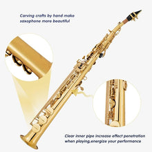Load image into Gallery viewer, EASTROCK Bb Soprano Saxophone Straight Gold Laquer Sax Instruments