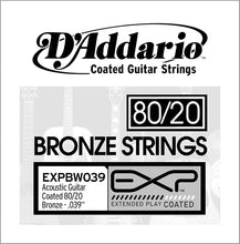 Load image into Gallery viewer, D&#39;Addario EXP Coated 80/20 Extra Light Acoustic Guitar Strings (Individual)
