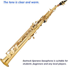 Load image into Gallery viewer, EASTROCK Bb Soprano Saxophone Straight Gold Laquer Sax Instruments
