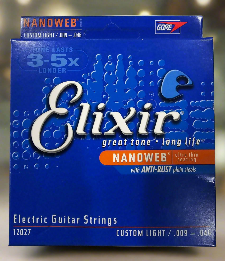 Elixir Strings 12027 Nanoweb Electric Guitar Strings - .009-.046 Custom Light