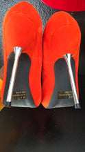 Load image into Gallery viewer, Qupid Mermaid-01 Orange Velvet Heels

