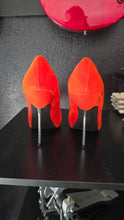 Load image into Gallery viewer, Qupid Mermaid-01 Orange Velvet Heels
