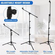 Load image into Gallery viewer, Relaxweex Tripod Microphone Stand Boom Arm Floor Mic Stand with Carrying Bag and Mic Clips for Singing Stage Wedding Karaoke Church (Classic Style)
