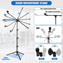 Load image into Gallery viewer, Relaxweex Tripod Microphone Stand Boom Arm Floor Mic Stand with Carrying Bag and Mic Clips for Singing Stage Wedding Karaoke Church (Classic Style)
