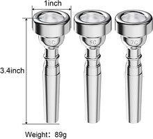 Load image into Gallery viewer, Silver Trumpet Mouthpiece 7C 5C 3C Trumpet Mouthpiece for Beginners and Professional Players

