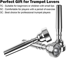 Load image into Gallery viewer, Silver Trumpet Mouthpiece 7C 5C 3C Trumpet Mouthpiece for Beginners and Professional Players
